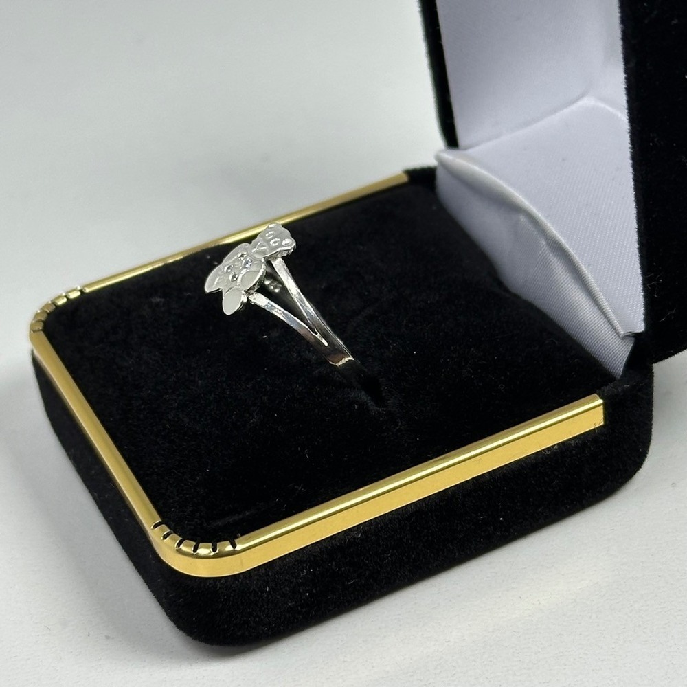925 Sterling Silver Teddy Bear Ring Size 7.25 Textured Split Shank‎ Band - Picture 2 of 7